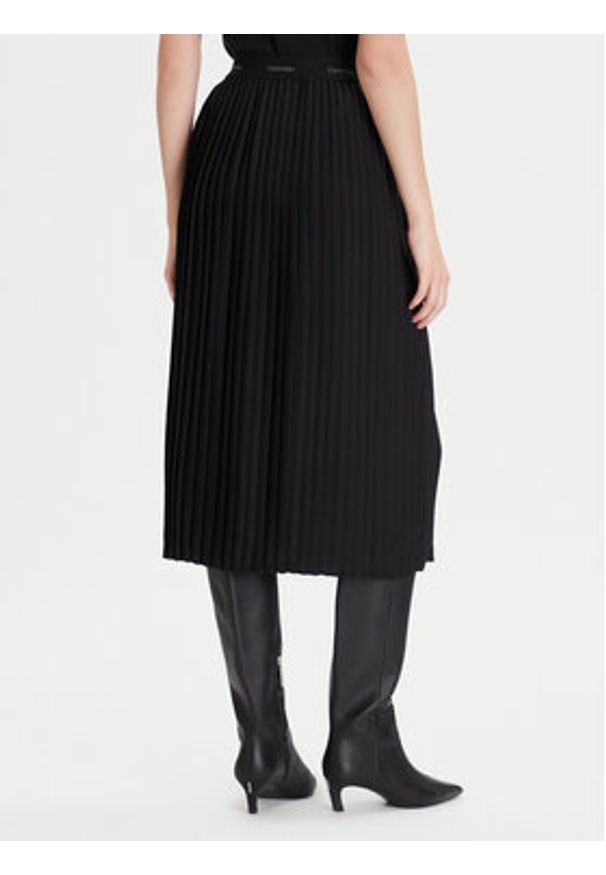 Calvin Klein Spódnica plisowana LV044D632G Czarny Regular Fit. Kolor: czarny. Materiał: syntetyk