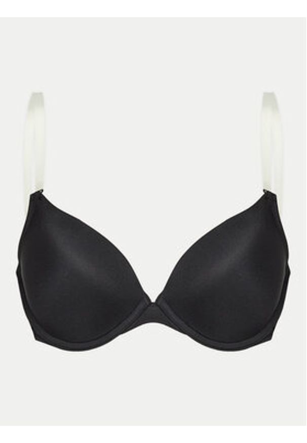 Hunkemöller Biustonosz push-up Transparent Back 202117 Czarny. Kolor: czarny. Materiał: syntetyk. Rodzaj stanika: push-up
