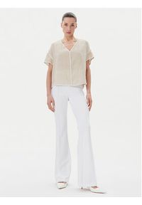 ICONA Bluzka RP5LE004 Beżowy Relaxed Fit. Kolor: beżowy. Materiał: len #4
