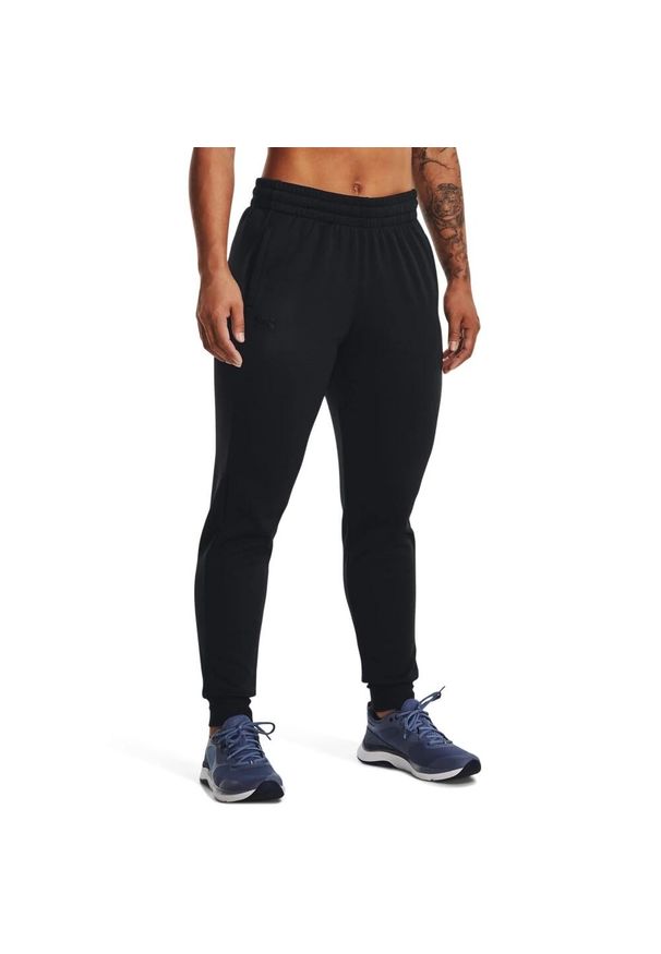 Spodnie dresowe damskie Under Armour Fleece Jogger. Kolor: czarny. Materiał: dresówka
