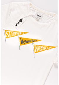 Wrangler - KOSZULKA WRANGLER OVERDYE TEE OFFWHITE W7B36EB02. Wzór: nadruk #7