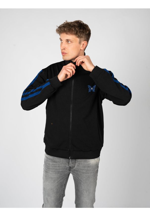 John Richmond Bluza "Full Zip" | UMA24061FE | Mężczyzna | Czarny. Okazja: na co dzień. Kolor: czarny. Materiał: poliester, bawełna. Długość: długie. Wzór: aplikacja, nadruk. Styl: casual, sportowy