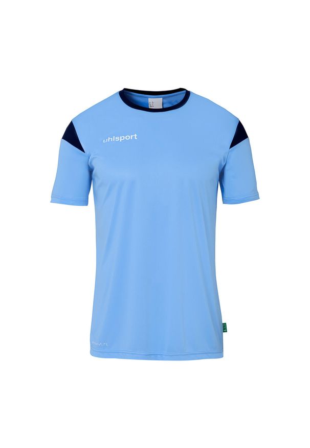 UHLSPORT - Koszulka dla dzieci Uhlsport Squad 27. Kolor: niebieski. Długość rękawa: krótki rękaw. Długość: krótkie. Wzór: napisy. Sport: piłka nożna