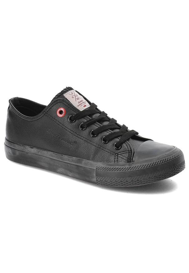 Czarne Trampki Cross Jeans Damskie Wygodne Obuwie. Zapięcie: sznurówki. Kolor: czarny. Materiał: guma, skóra ekologiczna. Styl: klasyczny, elegancki