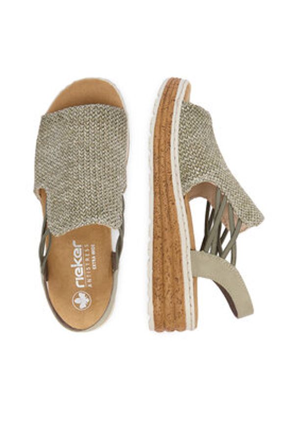 Rieker Sandały CEO-62741-52 Zielony. Kolor: zielony. Materiał: materiał