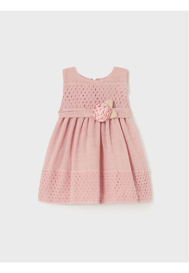 Mayoral Sukienka elegancka 1945 Różowy Regular Fit. Kolor: różowy. Materiał: bawełna. Styl: elegancki