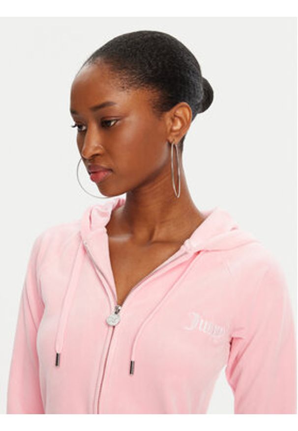 Juicy Couture Bluza Velour Crop JCWAS225351 Różowy Regular Fit. Kolor: różowy. Materiał: welur, syntetyk