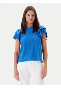 JDY Bluzka Carla 15351452 Niebieski Regular Fit. Kolor: niebieski. Materiał: syntetyk