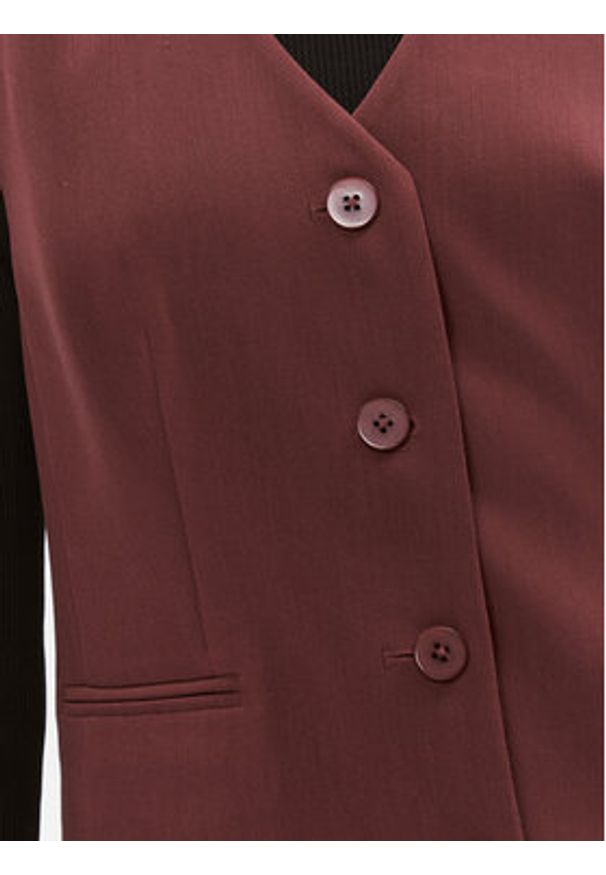 DKNY Kamizelka garniturowa UG3VX083 Bordowy Regular Fit. Kolor: czerwony. Materiał: syntetyk