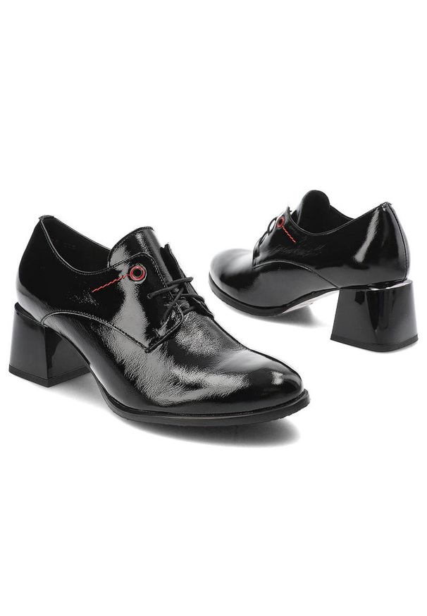 Czarne Botki Damskie Lemar Wygodne Modne Obuwie. Okazja: na co dzień. Kolor: czarny. Materiał: lakier, materiał, skóra. Szerokość cholewki: normalna. Styl: casual