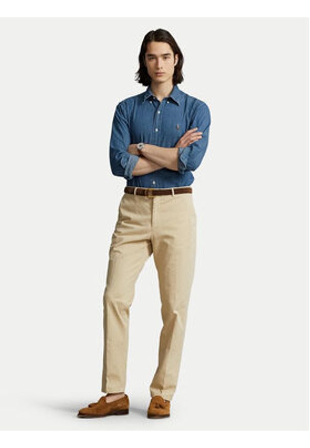 Polo Ralph Lauren Koszula jeansowa 710792043001 Niebieski Custom Fit. Typ kołnierza: polo. Kolor: niebieski. Materiał: bawełna