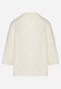 Born2be - Jasnobeżowy Sweter z Wełną i Krótszym Rękawem Dannalie. Okazja: na co dzień. Kolor: beżowy. Materiał: wełna. Długość rękawa: krótki rękaw. Długość: krótkie. Styl: casual, elegancki #3