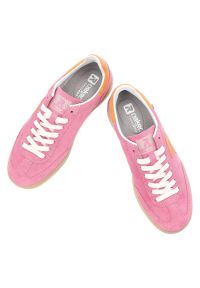 Różowe Sneakersy Rieker Modne Obuwie Damskie. Okazja: na co dzień. Zapięcie: sznurówki. Kolor: różowy. Materiał: zamsz #3