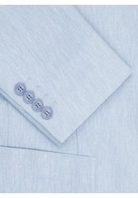 Pako Lorente - PAKO LORENTE - Niebieska marynarka męska z lnu. Kolor: niebieski. Materiał: len. Wzór: gładki. Sezon: wiosna #9