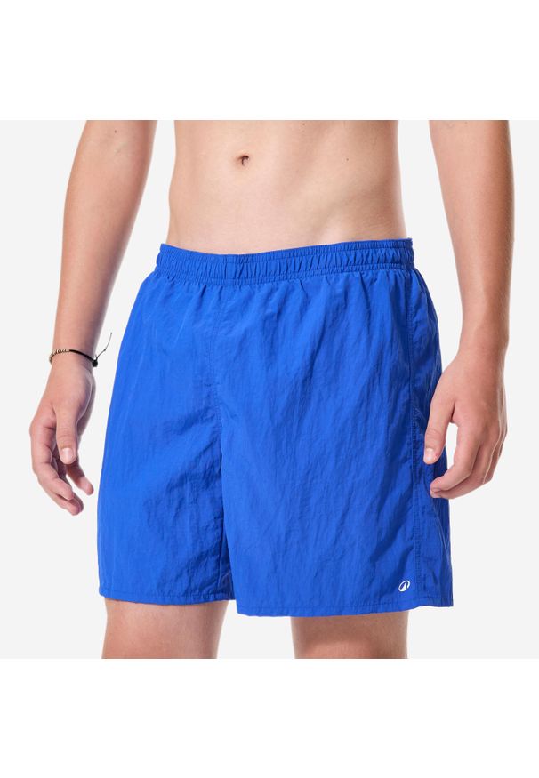 Decathlon - Szorty pływackie dla dzieci Nabaiji Swimshort. Kolor: niebieski. Materiał: poliester, poliamid, materiał. Wzór: gładki