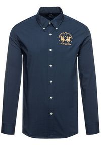 La Martina Koszula Poplin CCMC01 PP003 Granatowy Regular Fit. Kolor: niebieski. Materiał: bawełna #3
