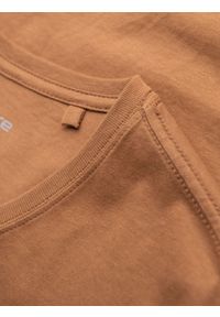 Ombre Clothing - Męska klasyczna bawełniana koszulka z dekoltem w serek BASIC – brązowa V9 - Rozmiar: XXL. Typ kołnierza: dekolt w serek. Kolor: brązowy. Materiał: bawełna. Styl: klasyczny #3