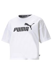 Koszulka Puma Ess Cropped Logo. Kolor: biały. Długość rękawa: krótki rękaw. Długość: krótkie. Sport: fitness