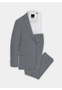 Pako Lorente - PAKO LORENTE – Szare spodnie garniturowe P22SF-6G-008-S-S. Kolor: szary. Materiał: poliester, wełna, elastan. Wzór: kratka #10