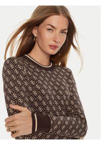Guess Sweter Lise W4BR21 Z37K0 Brązowy Slim Fit. Kolor: brązowy. Materiał: wiskoza, syntetyk #5