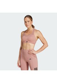 Adidas - Biustonosz treningowy TLRD Impact o mocnym wsparciu. Kolekcja: plus size. Kolor: różowy. Materiał: materiał. Technologia: ClimaCool (Adidas). Sport: fitness #1