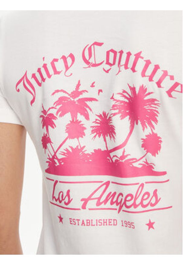 Juicy Couture T-Shirt La Beach JCWCT125319 Biały Regular Fit. Kolor: biały. Materiał: bawełna