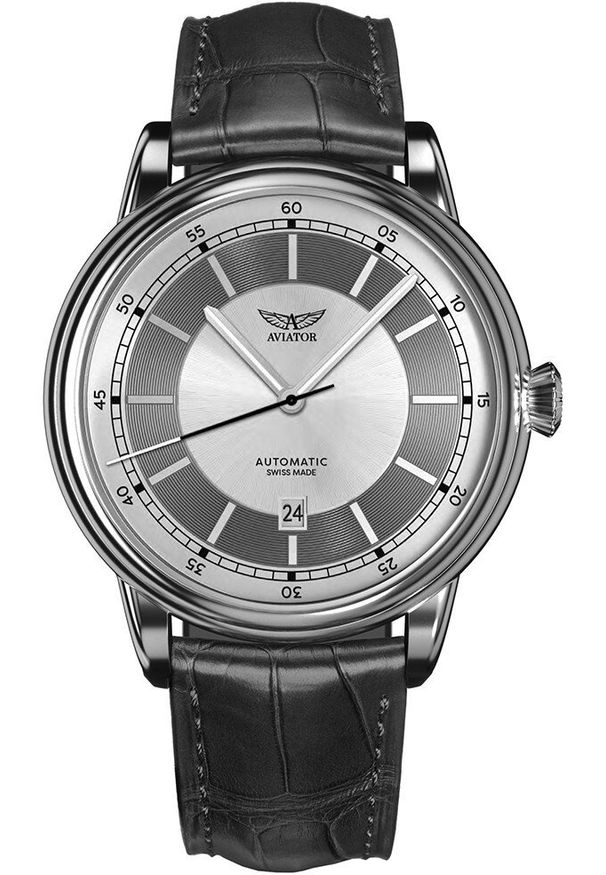 AVIATOR - Zegarek Aviator Zegarek męski Aviator V.3.32.0.266.4 czarny. Kolor: czarny