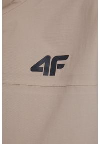4f - 4F kurtka damska kolor beżowy przejściowa. Okazja: na co dzień. Kolor: beżowy. Materiał: materiał. Styl: casual