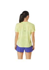 Asics - T-shirt sportowy z krótkim rękawem damski ASICS Metarun Pattern SS Top. Kolor: żółty. Materiał: poliester. Długość rękawa: krótki rękaw. Długość: krótkie