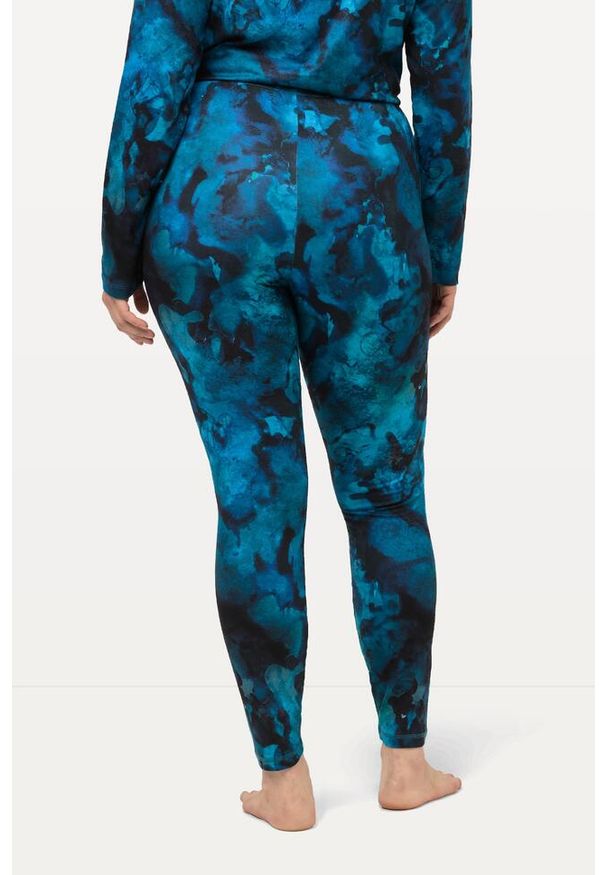 ULLA POPKEN - Damskie narciarskie legginsy funkcyjne szybkoschnęce. Kolekcja: plus size. Kolor: niebieski, turkusowy, wielokolorowy. Materiał: elastan, poliester, materiał. Sezon: zima. Sport: narciarstwo