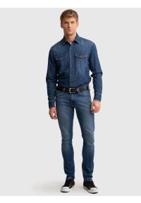 Big-Star - Koszula męska jeansowa granatowa Chuck 577. Kolor: niebieski. Materiał: jeans