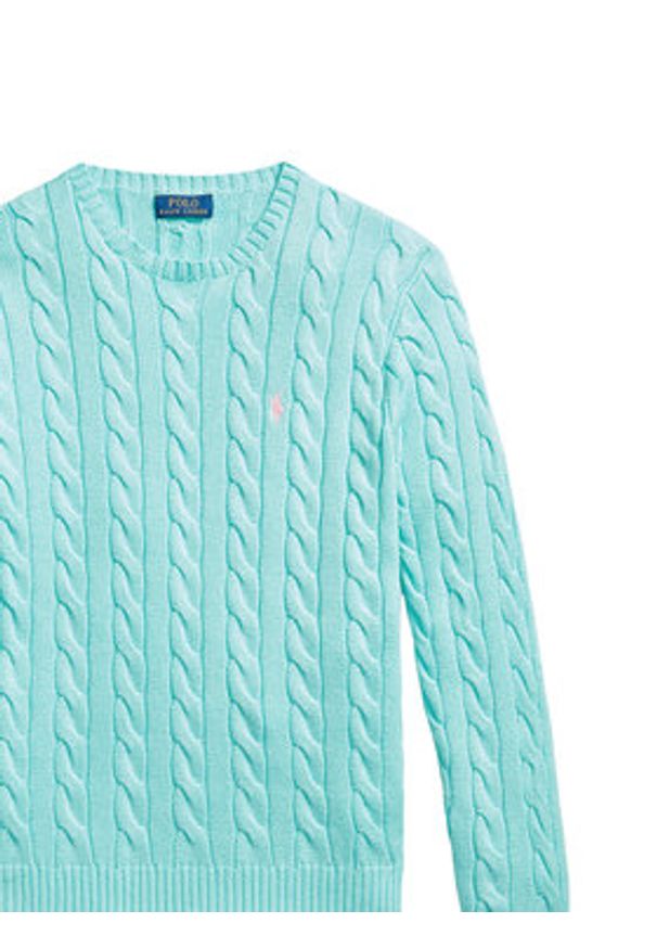 Polo Ralph Lauren Sweter 710775885547 Turkusowy Regular Fit. Typ kołnierza: polo. Kolor: turkusowy. Materiał: bawełna