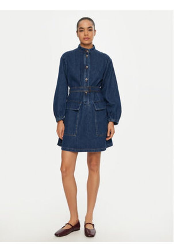 Weekend Max Mara Sukienka jeansowa Euro 2515221021 Granatowy Relaxed Fit. Kolor: niebieski. Materiał: bawełna