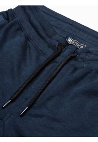 Ombre Clothing - Spodnie męskie dresowe joggery P918 - granatowe - XL. Kolor: niebieski. Materiał: dresówka #4