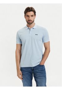 BOSS Polo Pl Goc Birdie 3 50559355 Niebieski jasny Regular Fit. Typ kołnierza: polo. Kolor: niebieski. Materiał: bawełna #1