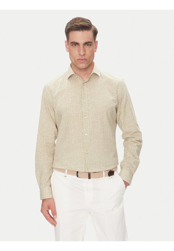 Pierre Cardin Koszula C6 41017.0451 Beżowy Modern Fit. Kolor: beżowy. Materiał: bawełna