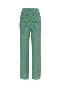 Guess Spodnie materiałowe Yasmina W3GB01 Z2WK0 Zielony Relaxed Fit. Kolor: zielony. Materiał: materiał #6