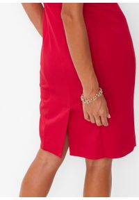 Sukienka ołówkowa bonprix czerwony. Kolor: czerwony. Typ sukienki: ołówkowe. Długość: midi #6