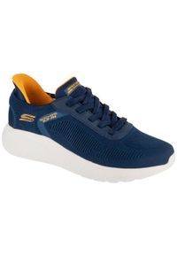 skechers - Buty sportowe Sneakersy męskie, Slip-Ins: BOBS Squad Chaos - Solid Step,slip-ins. Kolor: niebieski. Sport: turystyka piesza #1