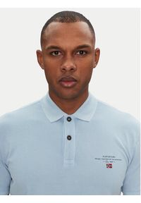 Napapijri Polo Elbas NP0A4GDL Błękitny Regular Fit. Typ kołnierza: polo. Kolor: niebieski. Materiał: bawełna