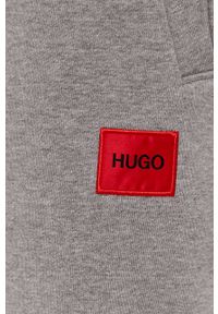 Hugo - Spodnie. Kolor: szary. Materiał: bawełna, dzianina. Wzór: gładki #2