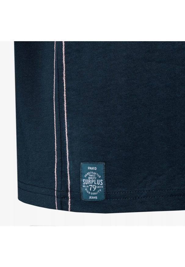 T-Shirt (Koszulka) Męska - Pako Jeans - Kolor Granatowy, Nadruk. Okazja: na co dzień. Kolor: niebieski. Materiał: bawełna. Wzór: nadruk. Styl: casual