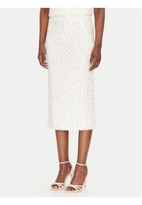 ViCOLO Spódnica midi TS0397 Biały Regular Fit. Kolor: biały. Materiał: syntetyk #1