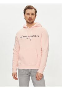 TOMMY HILFIGER - Tommy Hilfiger Bluza Logo MW0MW11599 Różowy Regular Fit. Kolor: różowy. Materiał: bawełna #1