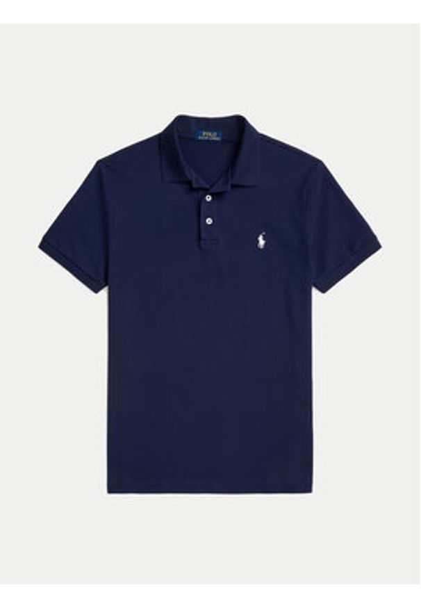Polo Ralph Lauren Polo 710941439003 Granatowy Custom Slim Fit. Typ kołnierza: polo. Kolor: niebieski. Materiał: bawełna