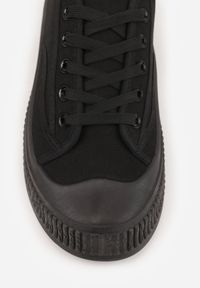 Born2be - Czarne Basicowe Trampki z Podeszwą ze Żłobieniami Laurinatea. Okazja: na co dzień. Kolor: czarny. Materiał: jeans. Styl: casual, elegancki, klasyczny #3