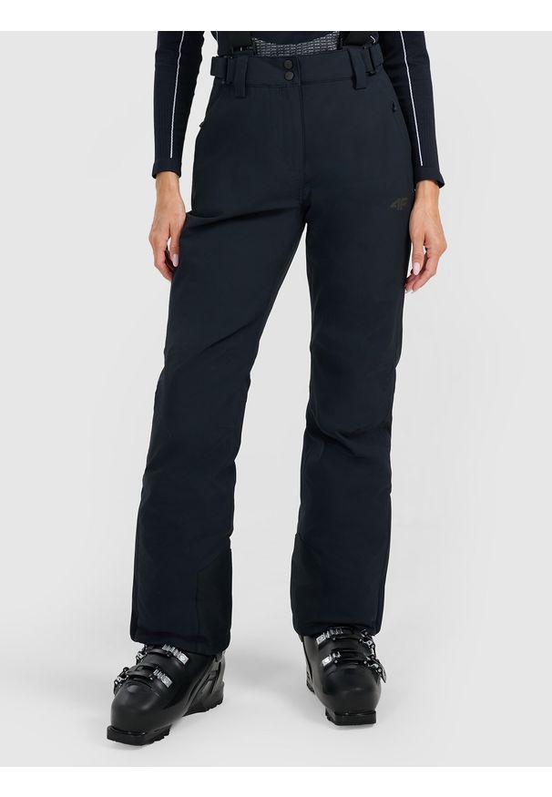 4f - 4F Spodnie narciarskie membrana 5000 damskie - czarne XL. Stan: podwyższony. Kolor: czarny. Materiał: poliester, materiał. Wzór: gładki. Sezon: zima. Sport: narciarstwo
