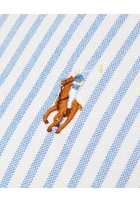 Ralph Lauren - RALPH LAUREN - Koszula w niebieskie paski Oxford Slim Fit. Typ kołnierza: polo, button down. Kolor: niebieski. Materiał: tkanina, bawełna. Długość rękawa: długi rękaw. Długość: długie. Wzór: paski #4