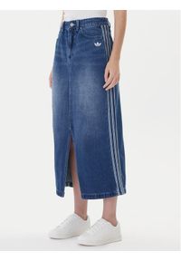 Adidas - adidas Spódnica jeansowa adicolor 3-Stripes JW2658 Niebieski Regular Fit. Kolor: niebieski. Materiał: bawełna