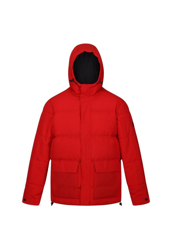 Regatta - Kurtka turystyczna męska Falkner pikowana. Typ kołnierza: kaptur. Kolor: czerwony. Materiał: poliester. Sport: turystyka piesza